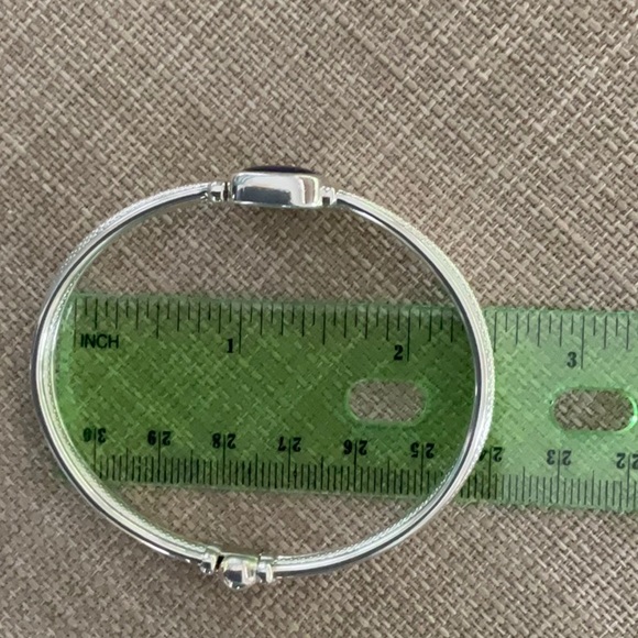 Sterling Silver and Lapis oval bangle bracelet - Picture 7 of 10